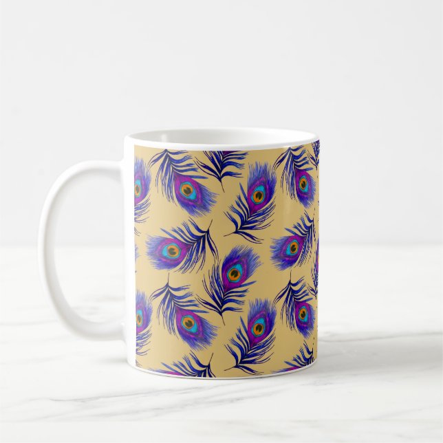 Dekorlös, sömlös mönster med vacker påk kaffemugg (Vänster)