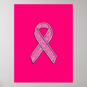 Dekorns medvetandegrad om Rosa i Glitter Stil Poster