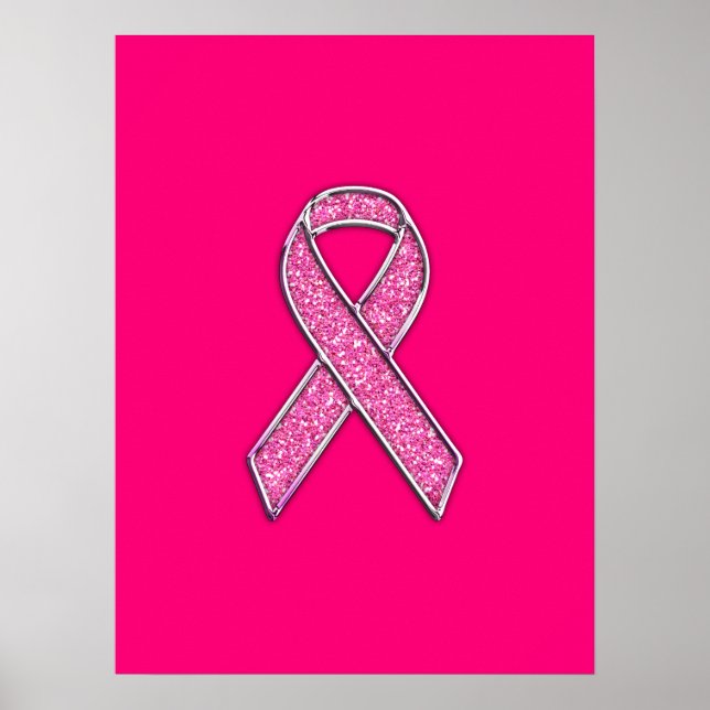 Dekorns medvetandegrad om Rosa i Glitter Stil Poster (Framsidan)