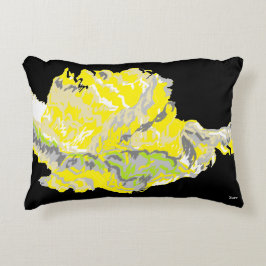 Dekorpanel 16 x 12 tum Gul ros Prydnadskudde