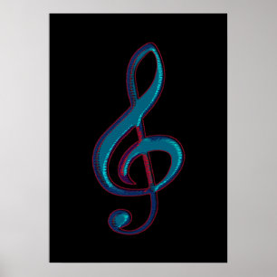 Dekorväggar för klaverade musikanteckningar poster