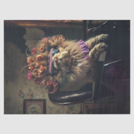 Dekoupage av kattsalondag med stor sofistikering