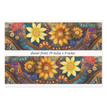 Dekoupage Boho Blommiga Frontpaneler 29x8"