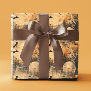 Dekoupage Halloween Höst Fladdermus Måne Presentpapper