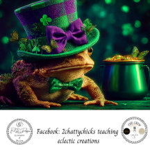 Dekoupage St. Patrick's Day Groda Klädd Leprechaun