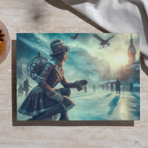 Dekoupage Steampunk Fantasy Vinter Messenger