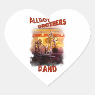 Dekret Allbot Brothers Band /Bob's Saucer Repair Hjärtformat Klistermärke
