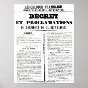 Dekret & kungörelse av Napoleon Bonaparte Poster