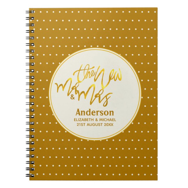 Dekretet Bröllop Guld (namn, datum) Anteckningsbok (Framsidan)