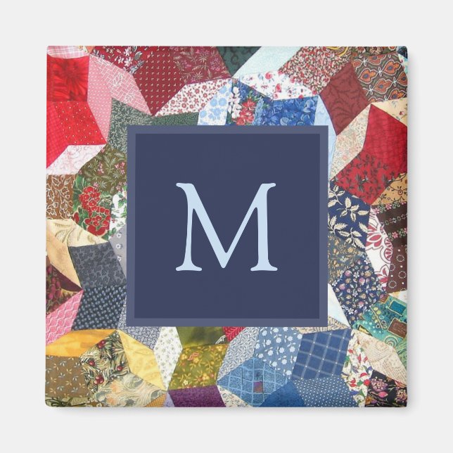 Dekupajslappteknik Stjärnmönster Monogram Magnet (Framsidan)