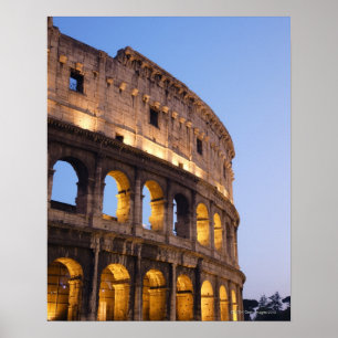 Del av Colosseum på skymningen Poster