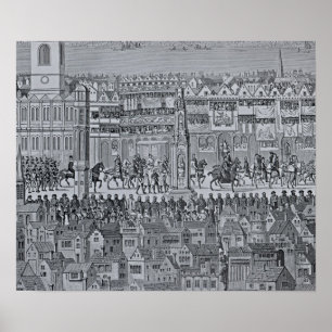 Del av Coronationprocessionen av Edward VI Poster
