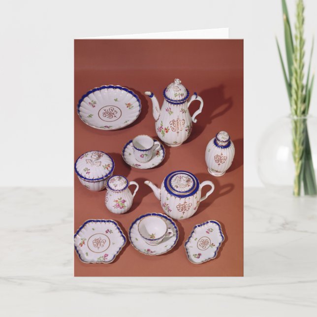 Del av en tjänste- Worcester monogrammed tea Anteckningskort (Framsida)
