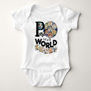 Del av My World Planet Earth Cute Animals Text T Shirt