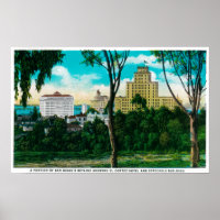 Del av San Diego's Skyline som visar El Corte