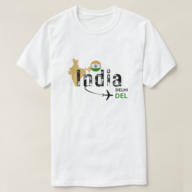 DEL Delhi flygplatskod T Shirt (Design framsida)