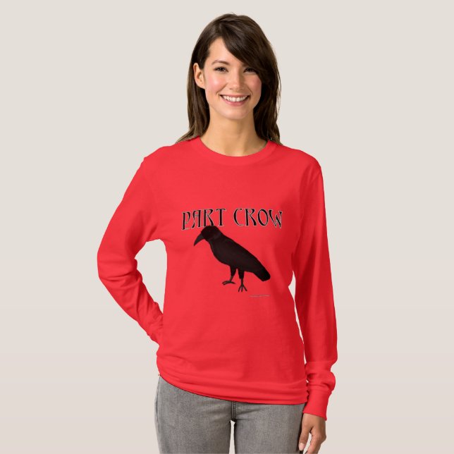 Del Kråka Dam Långärmad Shirt T (Hel framsida)
