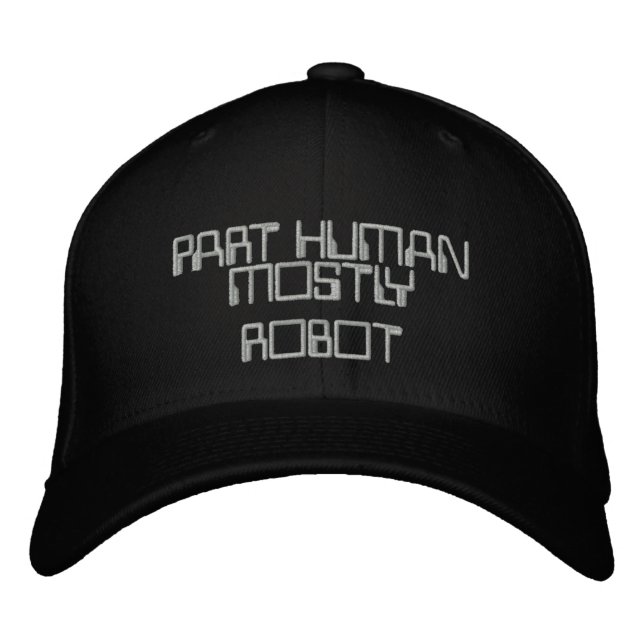 DEL MÄNNISKOR, MEST ROBOT HAT BRODERAD KEPS (Framsida)