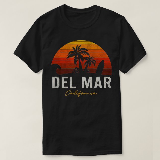 Del Mar Beach California Handflatan Vacation Resa  T Shirt (Design framsida)