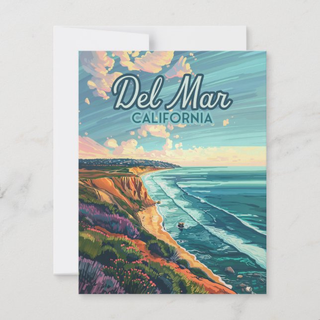 Del Mar California San Diego Beach Pacific Card (Framsida)