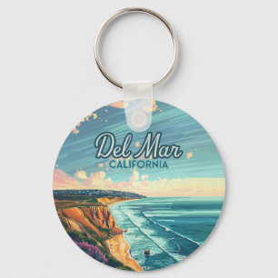 Del Mar California San Diego Beach Pacific Vintage Nyckelring
