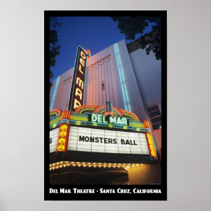 Del Mar Theater, Santa Cruz 11 x 17 Poster