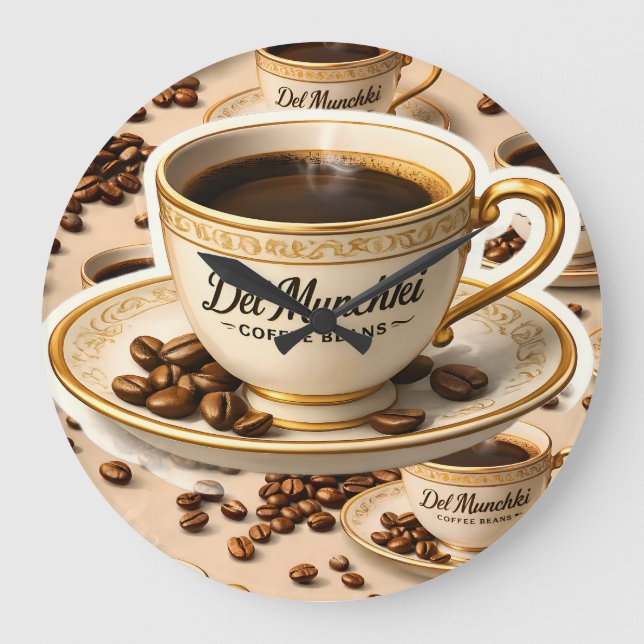 Del munchy kaffebönor premium stor klocka (Framsida)