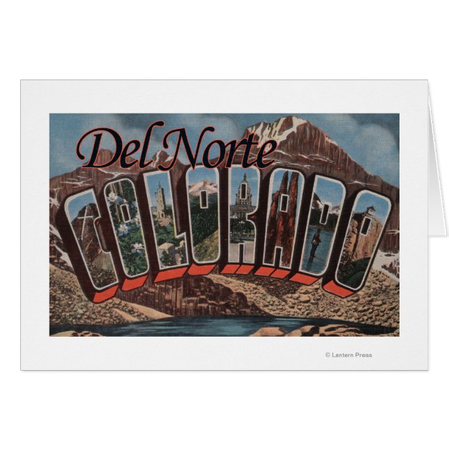 Del Norte, Colorado - Stora Brev-Scenes Hälsningskort (Framsidan Horizontal)