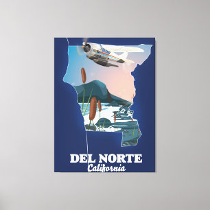 Del Norte Kalifornien resa karta Canvastryck