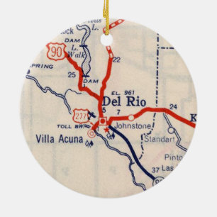 Del Rio 1948 Karta Julgransprydnad Keramik