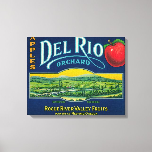 Del Rio Apple Låda LabelMedford, ELLER Canvastryck (Framsida)