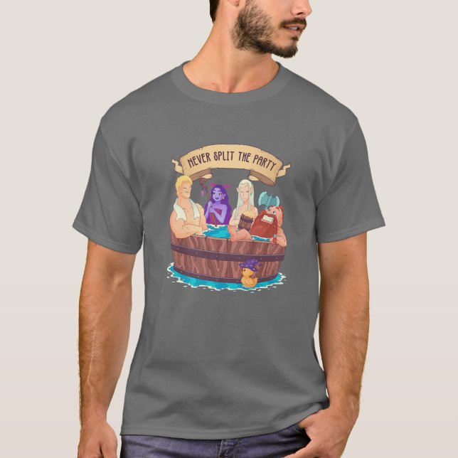 Dela aldrig upp Party Batt Tub Role-spel F T Shirt (Framsida)
