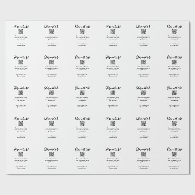 Dela din bild skanna QR-kod lägg till webbplats e- Presentpapper (Platt)