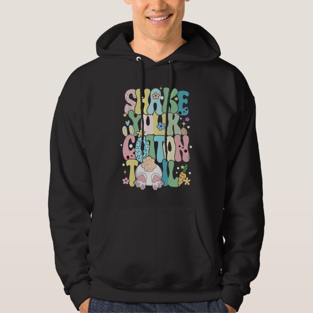 dela din bomullssvans, retro, vintage hoodie (Framsida)