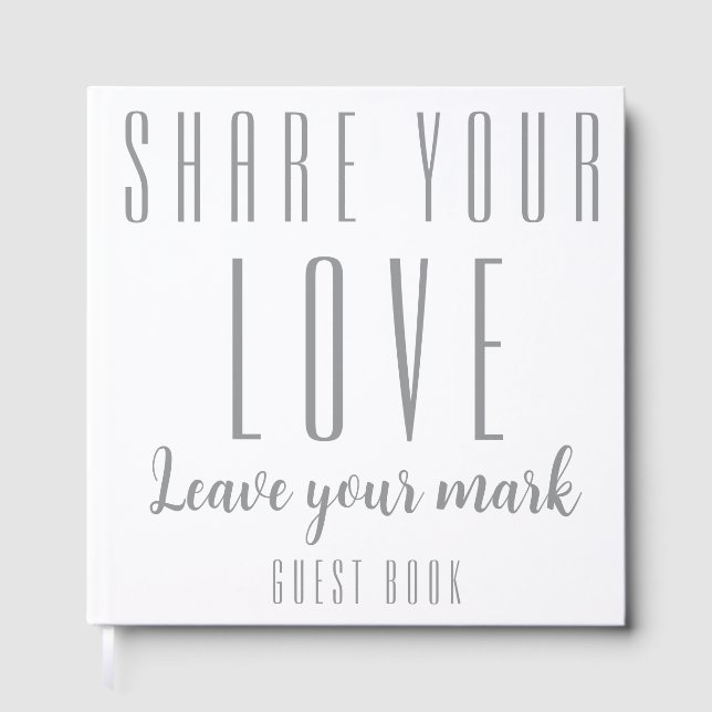 "Dela din kärlek, lämna ditt märke" Anpassad Gästböcker (Framsida)