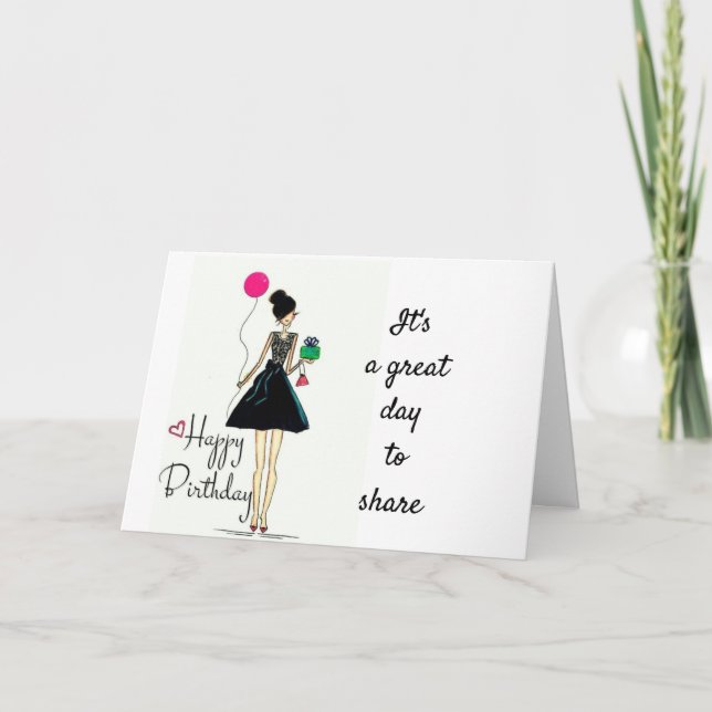 **DELA EN BIRTHDAY MED DIG** BIRTHDAY GIRL KORT (Framsida)