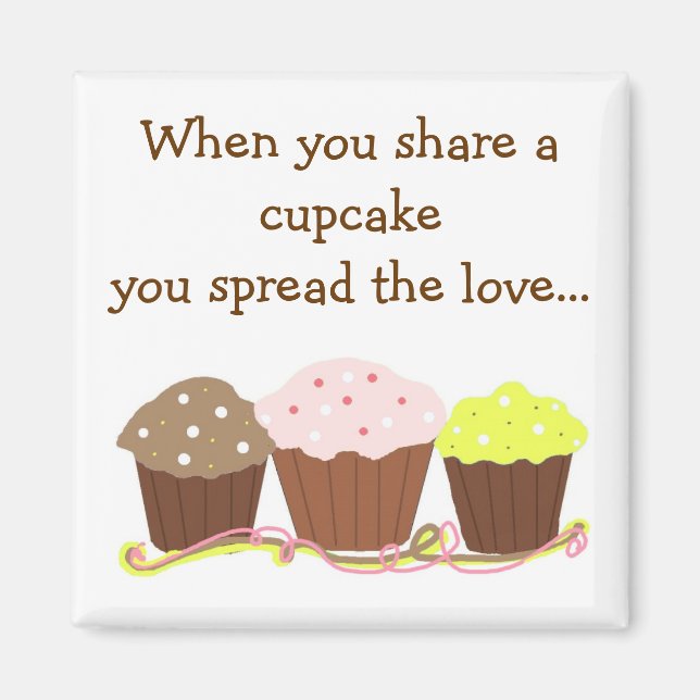 Dela en Cupcake ... Magnet (Framsidan)