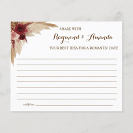 Dela en dejtingidé för bröllopsduschkort för par flygblad