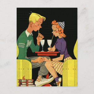 Dela en milkshake - vintage bröllopinbjudan inbjudningar