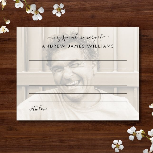 Dela En Minnesbild Begravning Vykort (Share A Memory Photo Card)