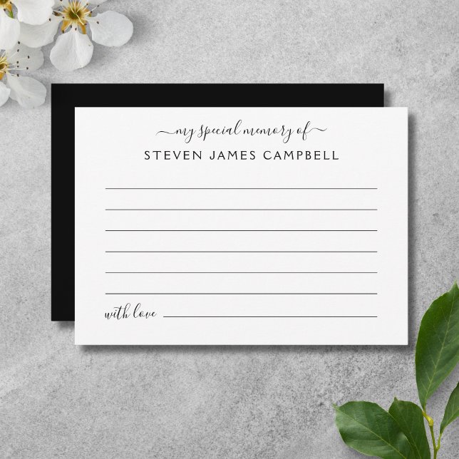 Dela En Minnesstund Begravningstribut Vykort (Share a Memory Memorial Card)