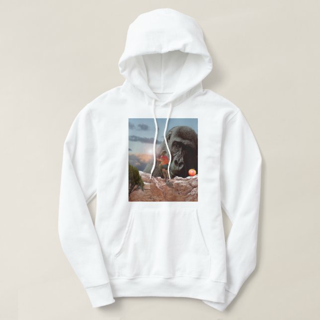 Dela ett äpple med en Gorilla. Sweatshirt (Design framsida)