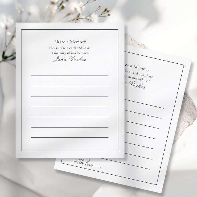 Dela ett Minne - Begravningstjänst Närvaro (Share a Memory - Funeral Service Attendance Cards)