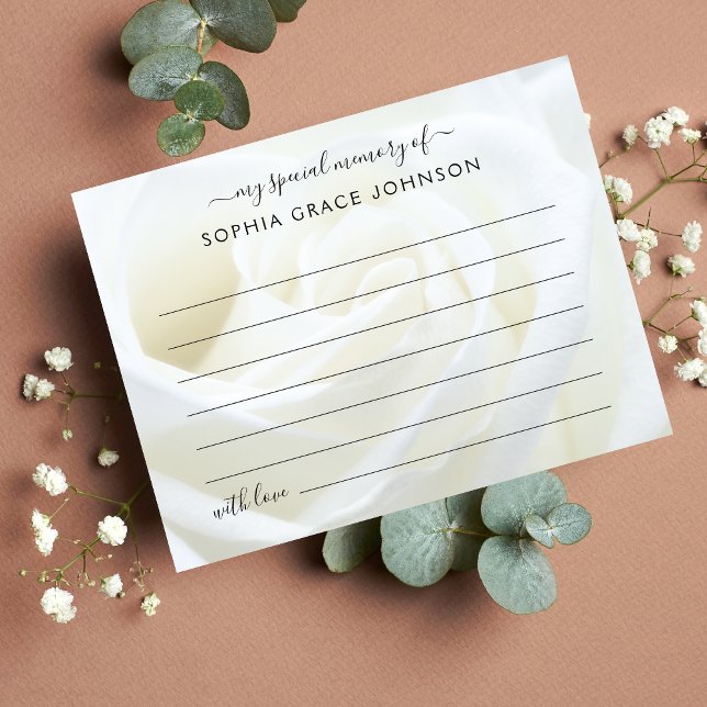 Dela ett minne Blommig ros begravning Vykort (Floral Share a Memory Card)