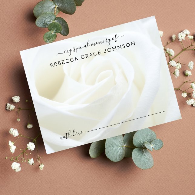 Dela Ett Minne Floral Ros Begravning Vykort (Floral Share a Memory Card)