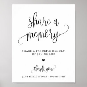 Dela ett minne Minimalistisk kalligrafi display Poster