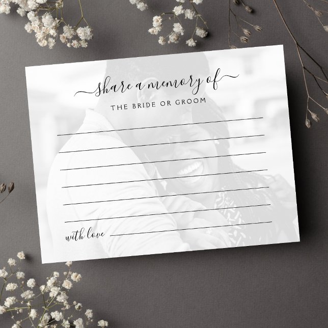 Dela ett minnesfoto bröllop vykort (Wedding Share A Memory Card)