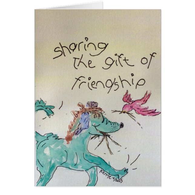 Dela gåvan av Vänskap Hälsningskort (Framsidan)