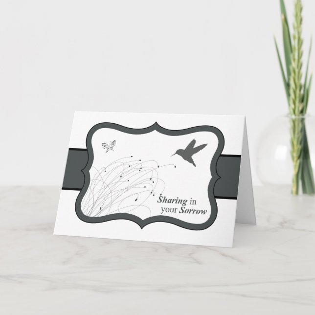 Dela i din sorgsympati med surrfågeln kort (Framsida)