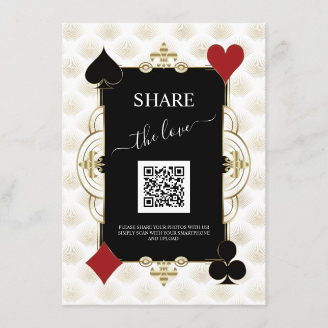 Dela Kärlek Foto Bröllops QR-kod Skylt Meny (Framsida)